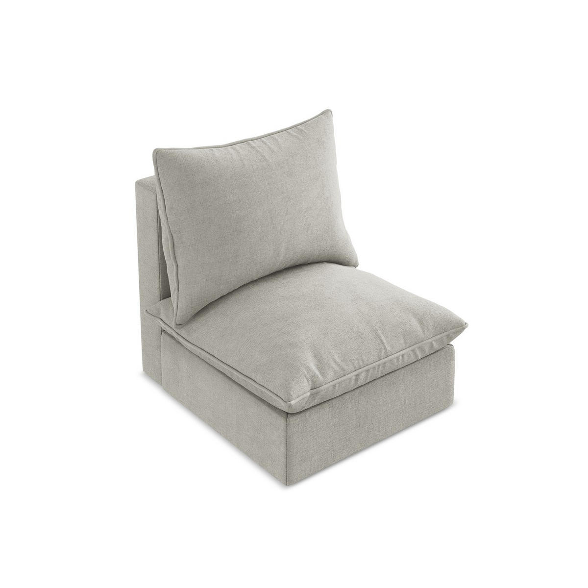 SOFAELEMENT Strukturstoff Grau - Hellgrau/Schwarz, Holzwerkstoff/Kunststoff (75/77/90cm) - LaMiaSofa