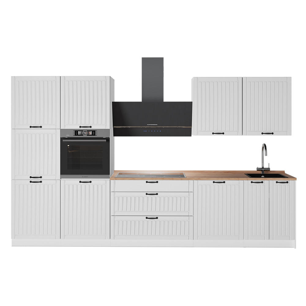 KUCHYŇSKÝ KOUT Fame-Line, Bílý venkovský dům/Bílá, 340 cm, PD Dub - bílá, kompozitní dřevo (340/206.8/60cm) - Vicco