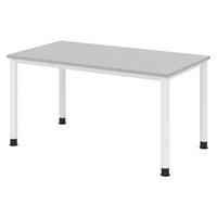 SCHREIBTISCH Serie-H 80/140/74 cm in Grau/Weiß - Weiß/Grau, Holzwerkstoff (80/140/74cm) - bümö