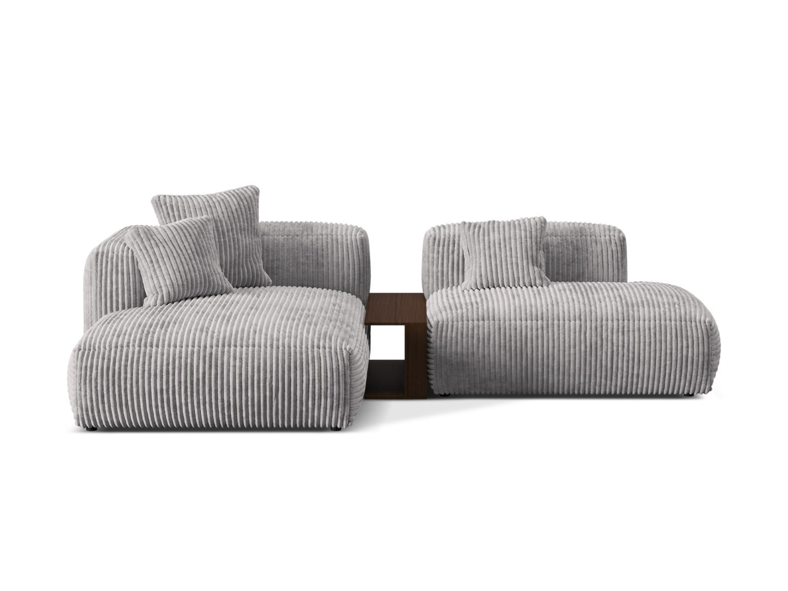 ECKSOFA modular links Martina aus Cord hellgrau 2 Sitzplätze - Hellgrau, Textil (176/285cm) - Micadoni