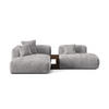 ECKSOFA modular links Martina aus Cord hellgrau 2 Sitzplätze - Hellgrau, Textil (176/285cm) - Micadoni