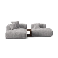ECKSOFA modular links Martina aus Cord hellgrau 2 Sitzplätze - Hellgrau, Textil (176/285cm) - Micadoni