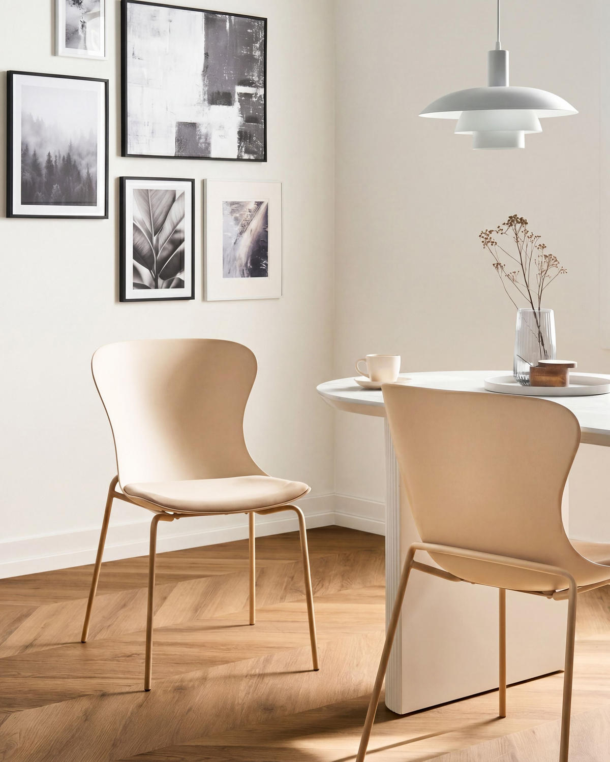 ESSZIMMERSTUHL 2er-Set Beige Pitsburg - Beige, Kunststoff (49/84/52cm) - Beliani
