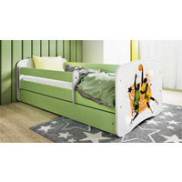 KINDERBETT Basketball 80x160 cm mit Matratze, Schublade, Rausfallschutz & Lattenrost, Grün - Grün, Holzwerkstoff (80/160cm) - RAUMHIRSCH FURNITURE