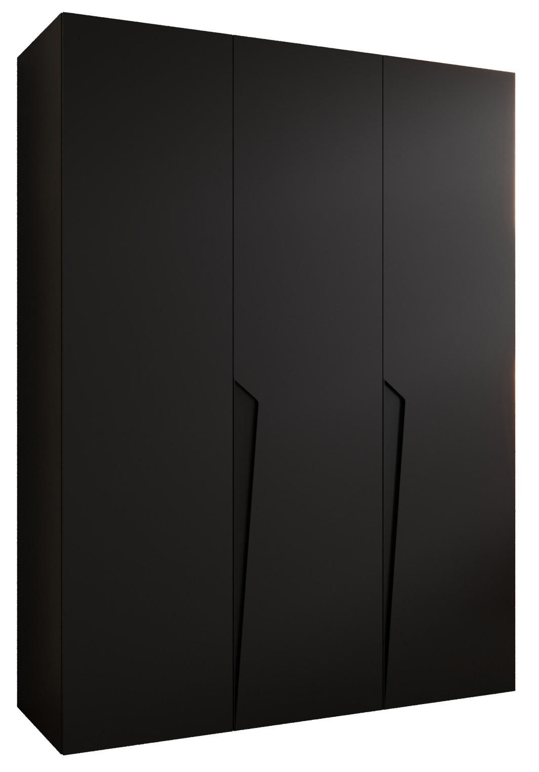 Abiks Möbel Drehtürenschrank Schwarz, Schwarz 150x202x52 cm