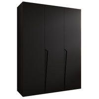 DREHTÜRENSCHRANK 202/150/52 3-türig - Schwarz, Holz/Metall (150/202/52cm) - Abiks Möbel