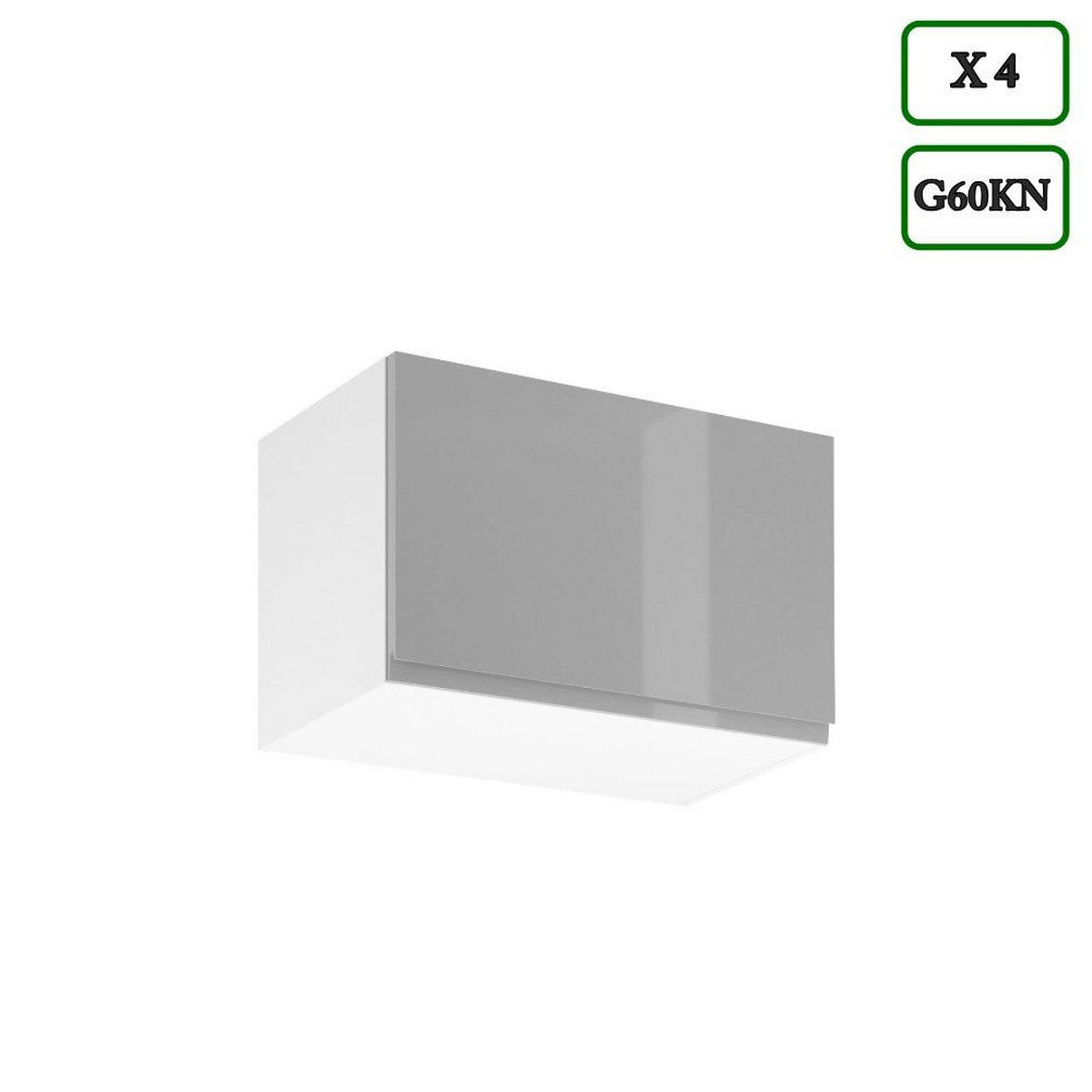 KÜCHENZEILE 240 cm Aspen K101-M240 in Grau/Hochglanz - Grau, Holz (240/212/60cm)