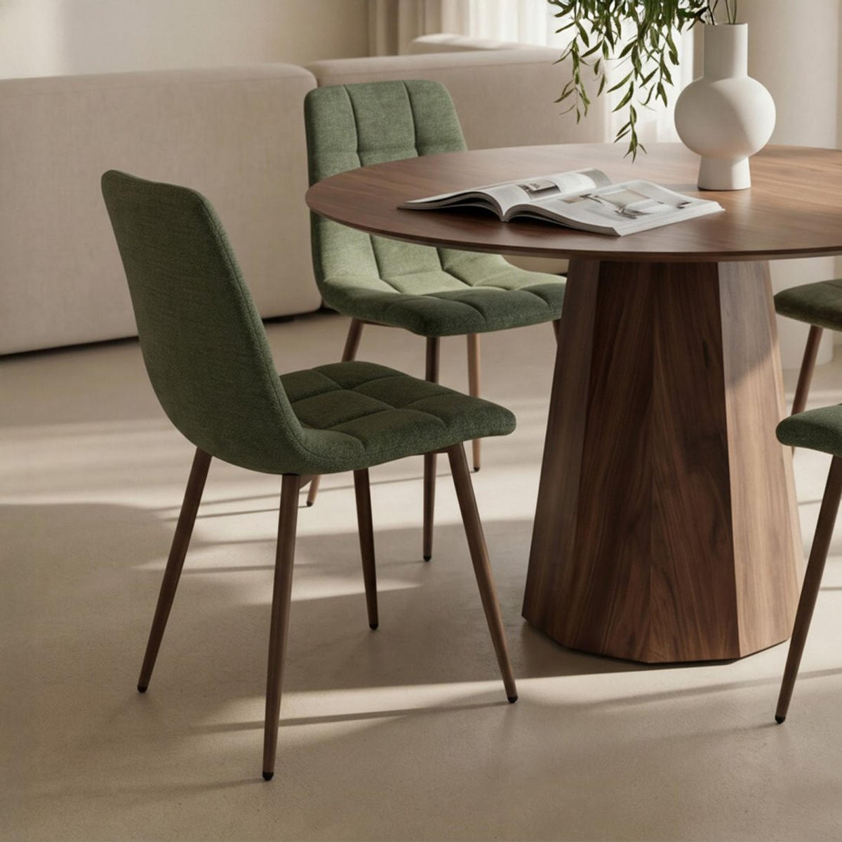 ESSZIMMERSTUHL Ailan Grün 43 cm x 88 cm 4er-Set - Grün, Textil (43/88/56cm) - Klast Home