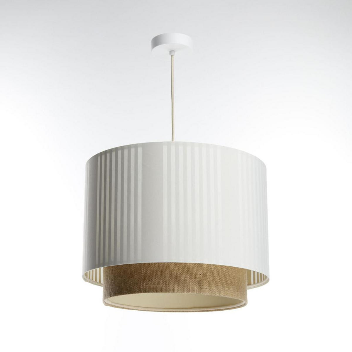 HÄNGELEUCHTE Weiß 50/106 cm - Weiß/Braun, Kunststoff (36/0.6/106cm) - ONZENO