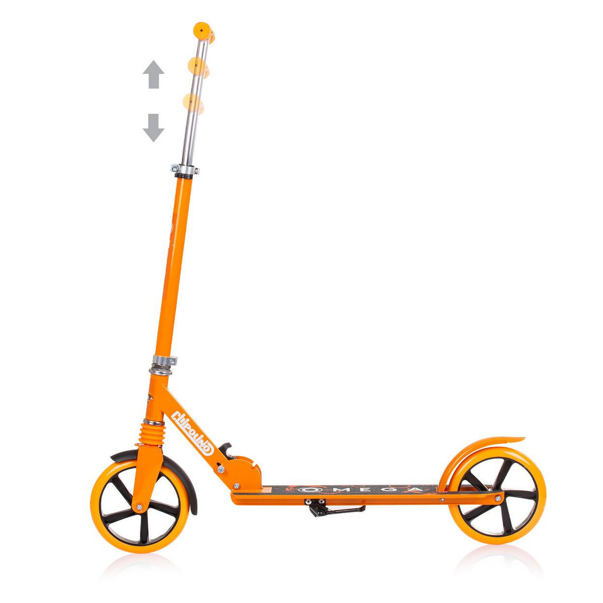 KINDERROLLER Omega orange ABEC-7 Lager verstellbar faltbar Bremse - Orange, Metall (80/34/90cm) - Chipolino