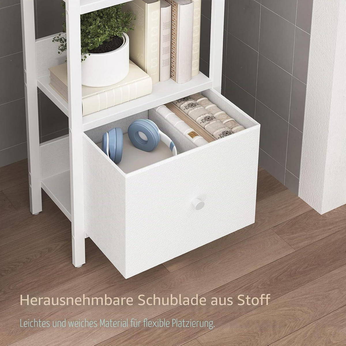 BÜCHERREGAL mit Schublade 33 x 24 x 157,5 cm Weiß - Weiß, Holzwerkstoff (33/157.5/24cm)