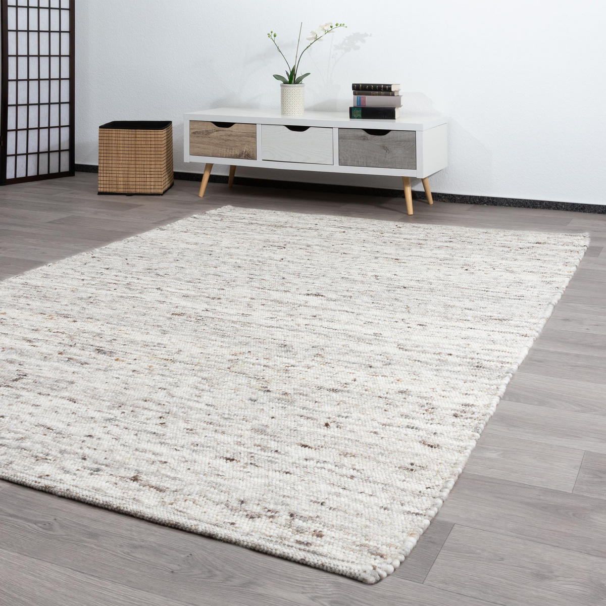 HANDWEBETEPPICH 70/130 cm Athen - Grau, Naturmaterialien (70/130cm) - Steffensmeier