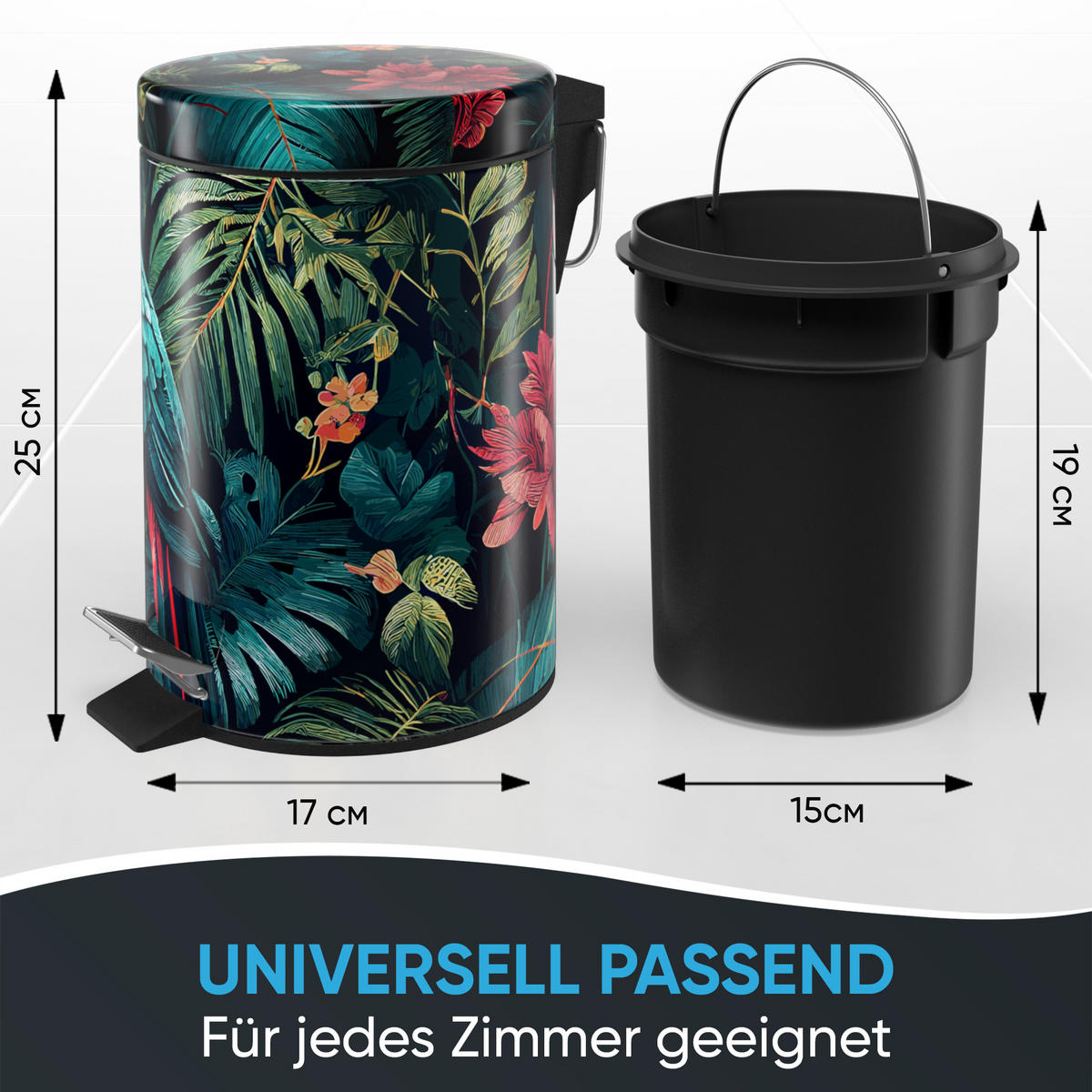 KOSMETIKEIMER Exotic - Gelb/Rot, Kunststoff/Metall (17/25/25cm) - Sanilo