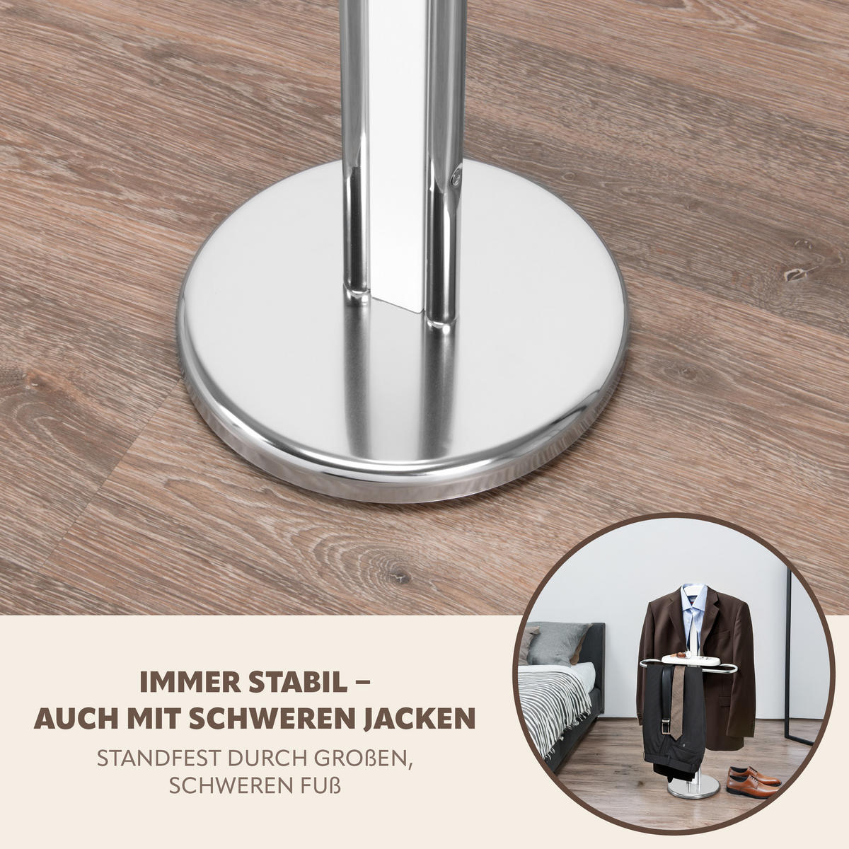 KLEIDERBUTLER, silber - Chromfarben, Metall (47.5/108/30cm) - bremermann