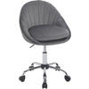 DREHSTUHL ergonomisch, Schminkstuhl, Samt, Dunkelgrau - Dunkelgrau/Schwarz, Textil/Metall (52/72/48cm) - Woltu