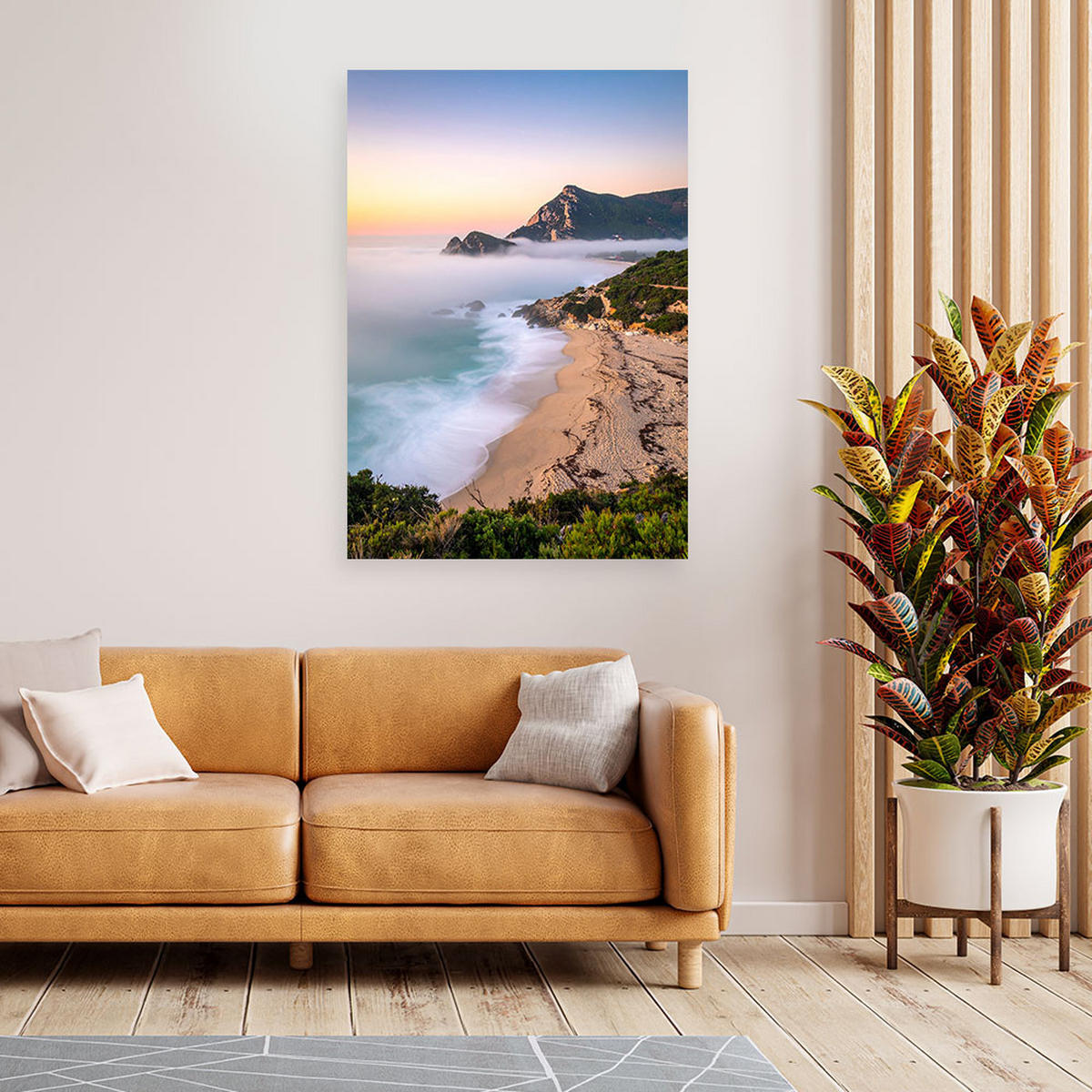 LEINWANDBILD Meereslandschaft Strand Natur 80x120cm - Multicolor, Textil (80/120cm) - Feeby