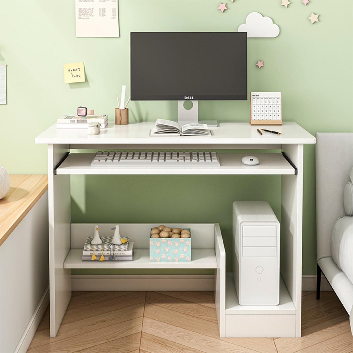 COMPUTERTISCH Weiß 80/40/74 cm - Weiß, Holzwerkstoff (40/80/74cm) - MUVU