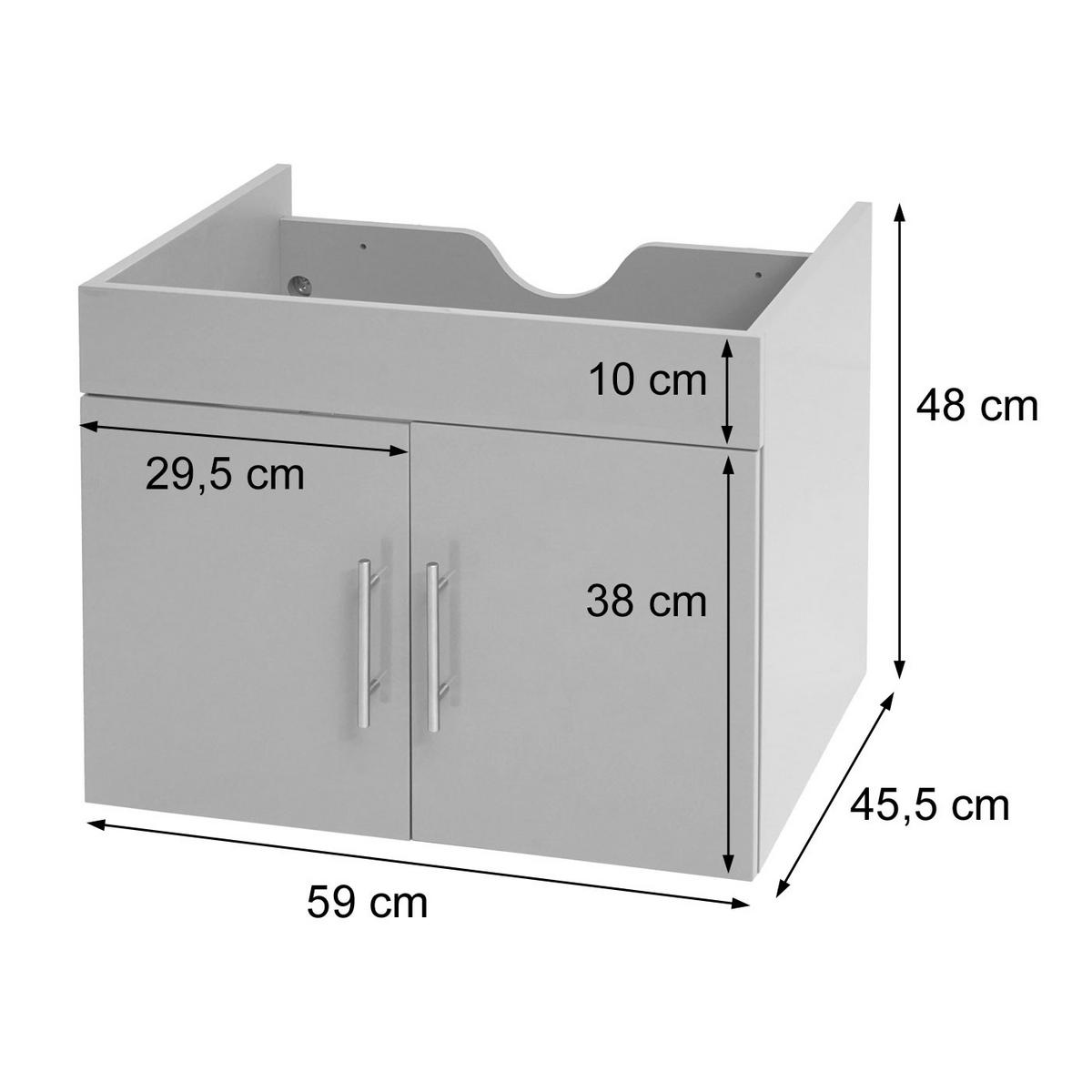 WASCHBECKENUNTERSCHRANK Weiß - Weiß, Holzwerkstoff (59/48/46cm) - Jamb