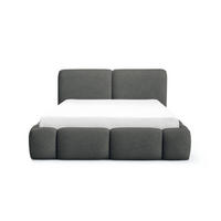 POLSTERBETT ARDELLO mit Beinen mit Bettkasten,Bett 160x200,Doppelbett,Lattenrost,Boxspringbett-Optik,ohne Matratze,Schlafzimmer-Weiß - Dunkelgrau, Holz (180/200cm) - Furnistar