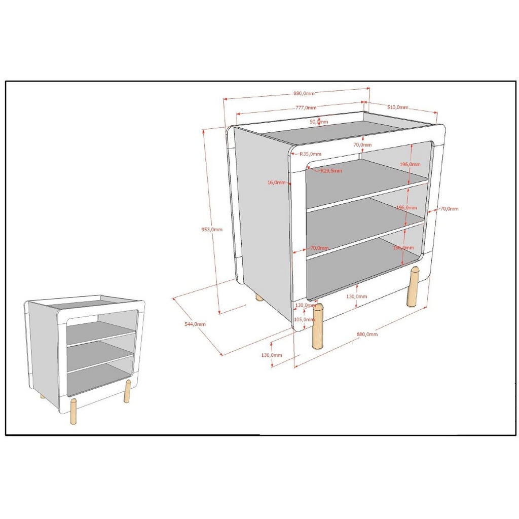 Thumbnail - 58aufmkessel Wickelkommode, Weiß, Holzwerkstoff, 88x95x54 cm, Babymöbel, Wickelkommoden & Zubehör, Wickelkommoden