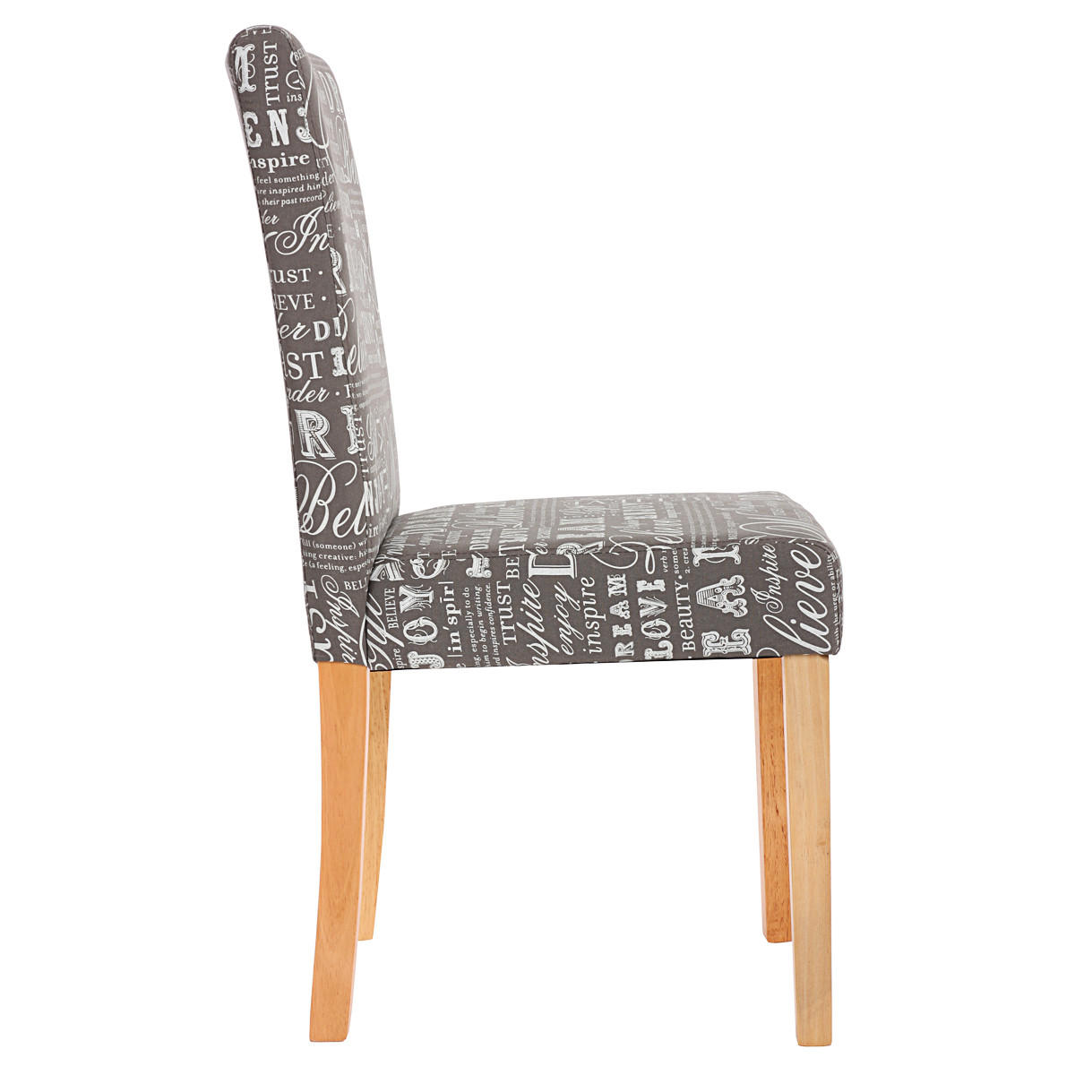 ESSZIMMERSTUHL SCHRIFT Grau, Weiß, Braun 4er-Set - Weiß/Braun, Textil (43/90/56cm) - Jamb