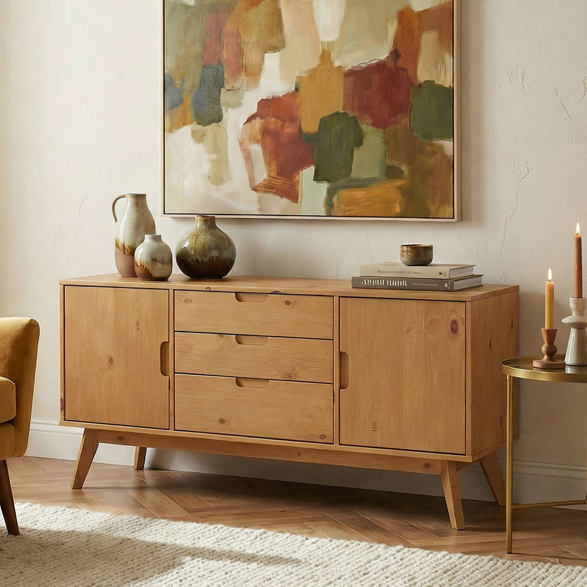 SIDEBOARD TIVOLI - Braun, Holz (145/75/45cm) - IDIMEX