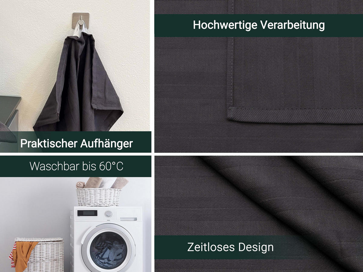 GESCHIRRTÜCHER, 5er-Set, 100% Baumwolle - Grau, Textil (50/70cm) - Zollner