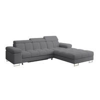 ECKSOFA mit Schlaffunktion Ottomane Rechts COMA L 271x203x79 Grau Bouclé - Chromfarben, Holzwerkstoff/Textil (203/271cm) - ALTDECOR