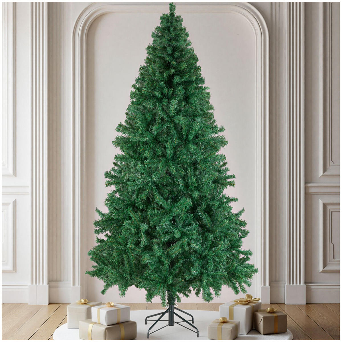 WEIHNACHTSBAUM Dasher, pulverbeschichteter Metallständer mit Kunststoffkappen , grün - Grün, Kunststoff (230cm) - tectake