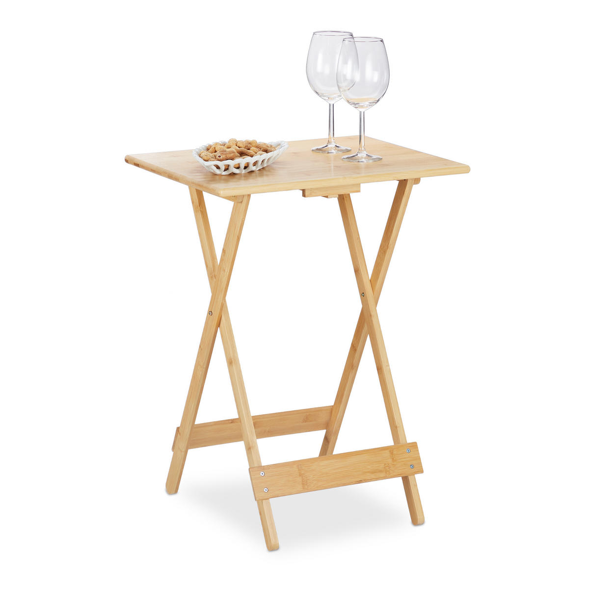 KLAPPTISCH - Hellbraun, Holz (38/48/63.5cm) - Relaxdays