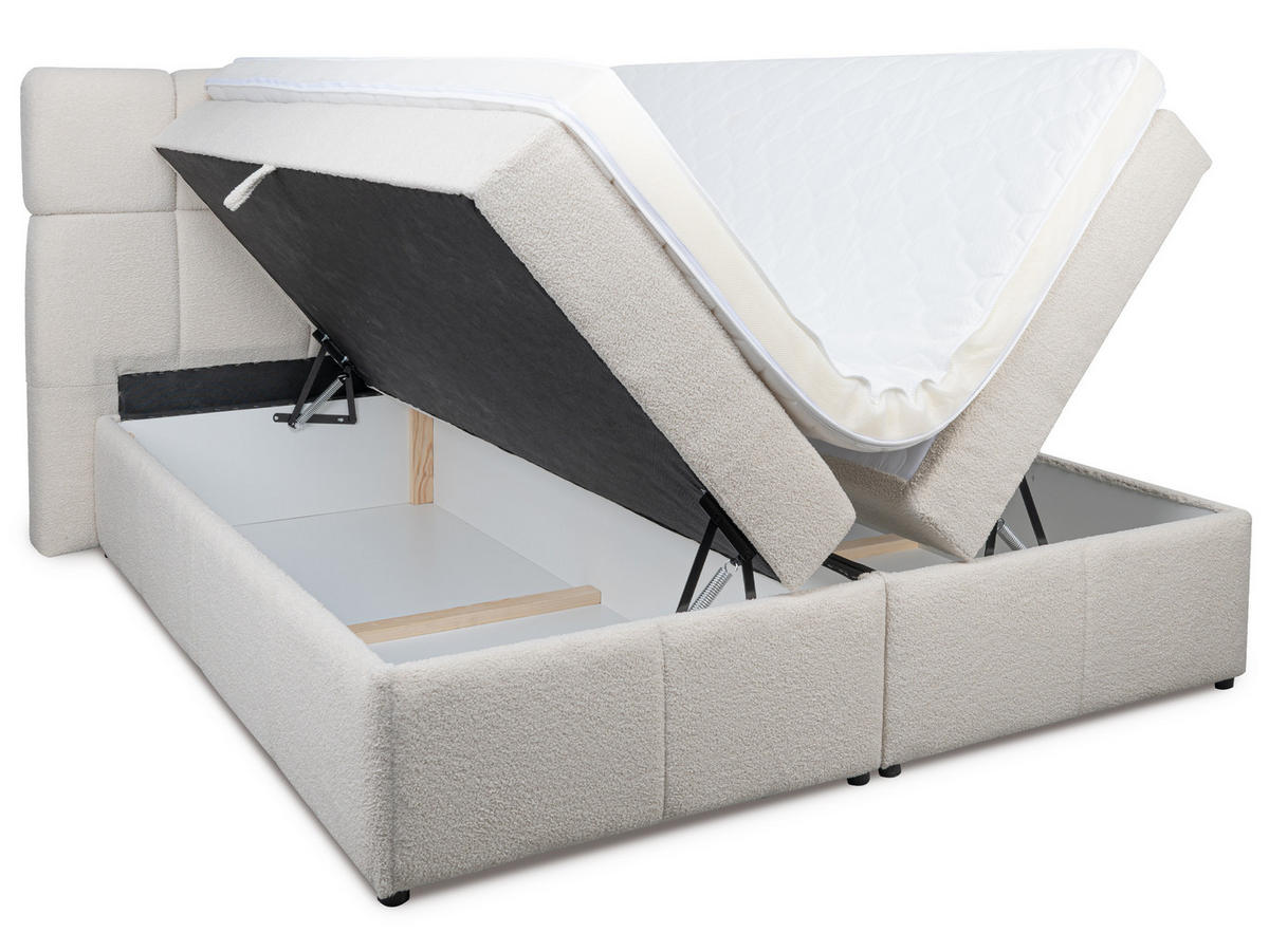 BOXBETT Mava hellbeige 180/200 cm - Beige, Textil (180/200cm) - wonello
