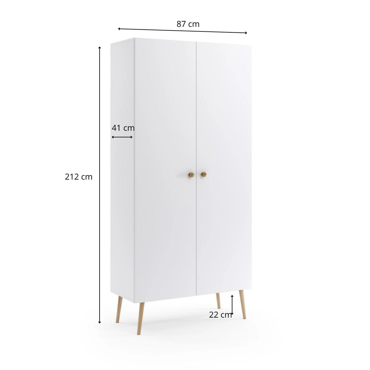 KLEIDERSCHRANK NATURA, 87 cm, Beige Macchiato, mit 5 Fächern - Beige, Holz (87/212/41cm) - Excellent Home