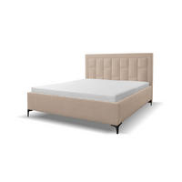 POLSTERBETT VENEZIA mit Kopfteil, 160 x200 cm, Doppelbett mit Bettkasten und Lattenrost aus Strukturstoff, Velourstoff, Frabe: Cappuccino - Cappuccino, Holz/Kunststoff (160/200cm) - VENASI MÖBEL