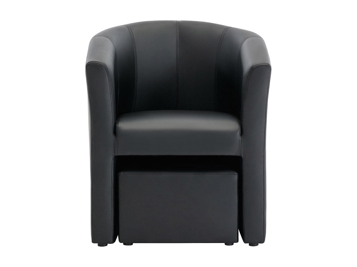 SESSEL mit gerader Rückenlehne - 1 Person - Kunstleder - Schwarz - Schwarz, Leder (65/74/64cm) - Vente-Unique