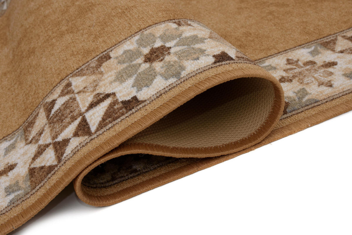 TEPPICHLÄUFER Anti-Rutsch Sandfarben rutschfest Gummiunterlage 100/500 cm - Sandfarben, Textil (100/500cm) - Tapiso