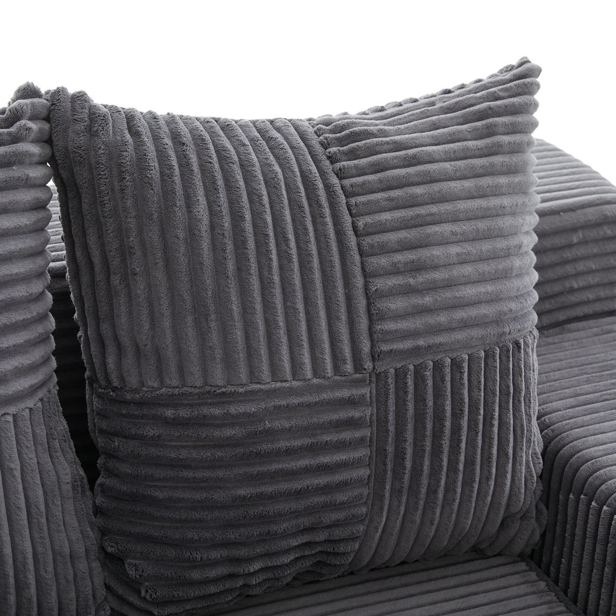 SCHLAFSOFA 2-in-1 mit Hocker, 2 Kissen und Becherhalter, DE-42913, Grau - Grau, Textil (133/64/87cm) - ComfortXL