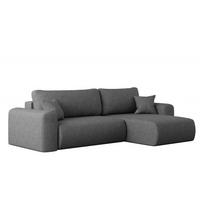 ECKSOFA Mit Schlaffunktion Und Bettkasten L-förmiges Sofa Capri Stoff Verita Rechts Stahl - Dunkelgrau, Holz (272/145cm) - Kaiser Möbel