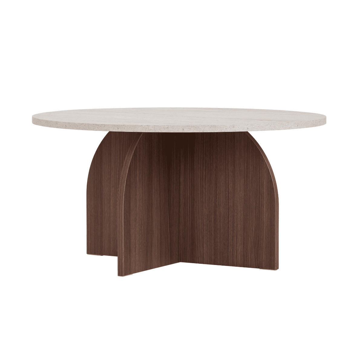 BEISTELLTISCH mit rundem Tischplatte 80/40/80 cm - Beige/Braun, Holzwerkstoff (80/80/40cm) - Calicosy