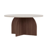 BEISTELLTISCH mit rundem Tischplatte 80/40/80 cm - Beige/Braun, Holzwerkstoff (80/80/40cm) - Calicosy