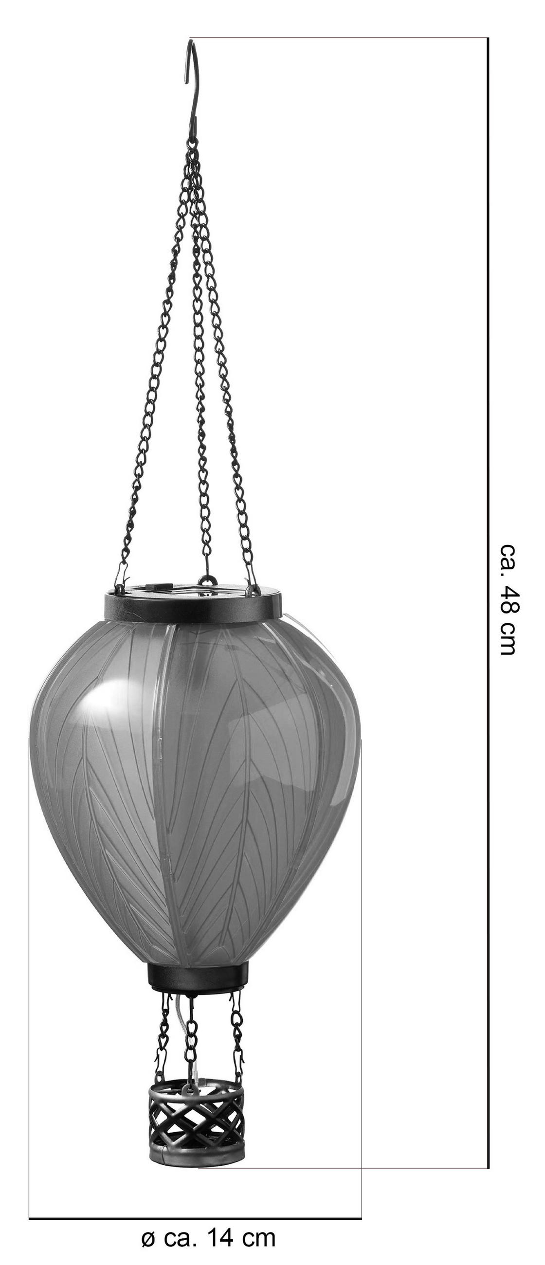 LED-SOLAR-LATERNE - Heißluftballon-Design aus robustem Kunststoff für stimmungsvolle Gartenbeleuchtung - Grün, Kunststoff (19/19/58cm) - Northpoint