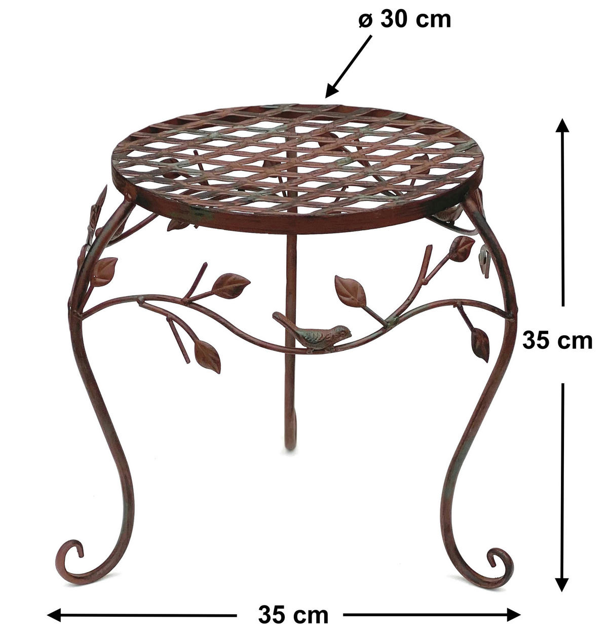 BLUMENHOCKER Metall Braun 35/35/35 cm - Braun, Metall (35/35/35cm) - DanDiBo