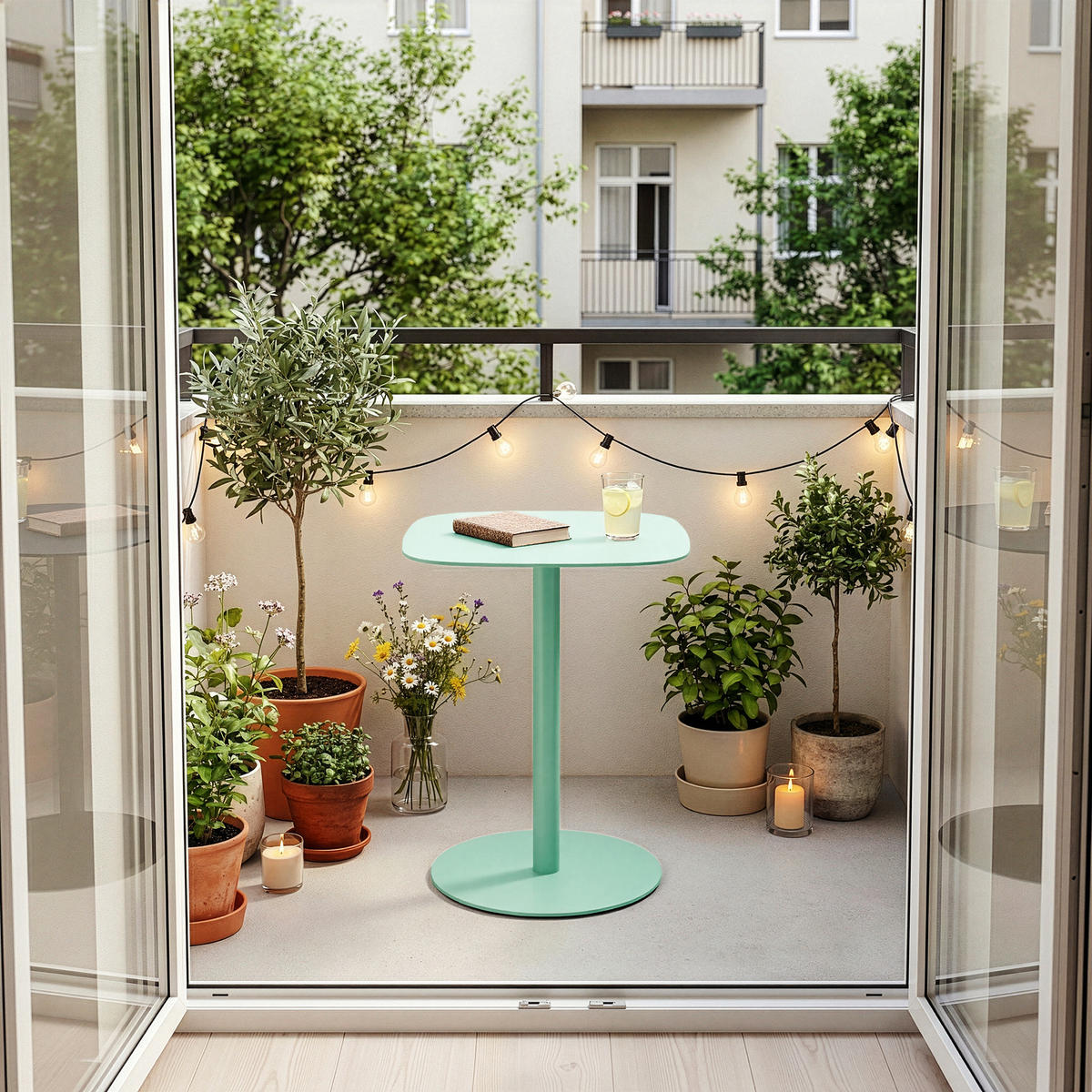 Mintgrün, Metall (40/40/50cm) - [en.casa]