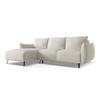 ECKSOFA mit Schlaffunktion Chenille Stoff Grau - Silberfarben/Schwarz, Textil/Metall (162/242cm) - Makamii