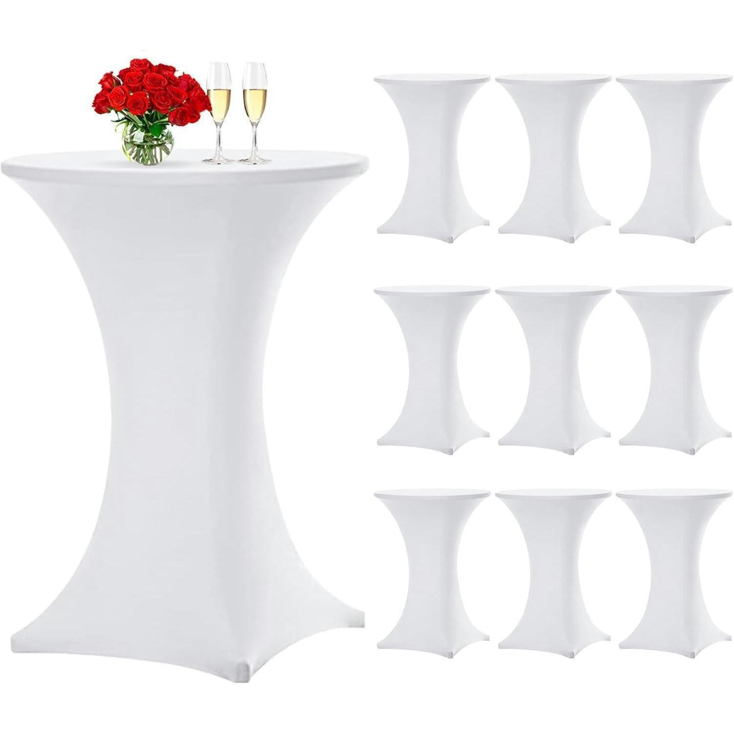 STEHTISCHHUSSE 10er Set Weiß Ø 80 cm - Weiß, Textil (80/80cm)