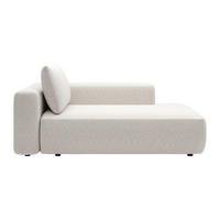RECAMIERE ohne Schlaffunktion - 1 Person - Stoff - Cremefarben - - Creme, Textil (185/84/119cm) - Vente-Unique