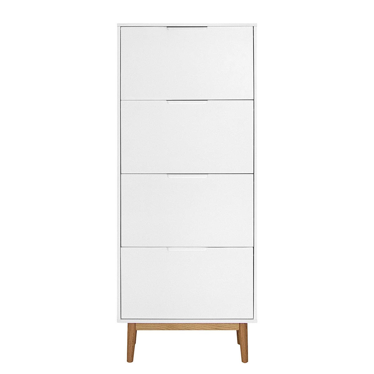 SCHUHKIPPER - Eichefarben/Weiß, Eichenholz/Holz (63/162/24cm) - home24