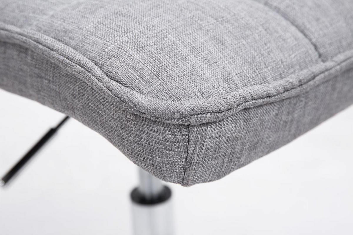 DREHSTUHL Stoff hellgrau - Chromfarben/Hellgrau, Textil/Metall (43/90/59cm) - CLP