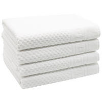 DUSCHTÜCHER, 4er-Set, 70x140 cm, 100% Baumwolle, Weiß - Weiß, Textil (70/140cm) - Zollner