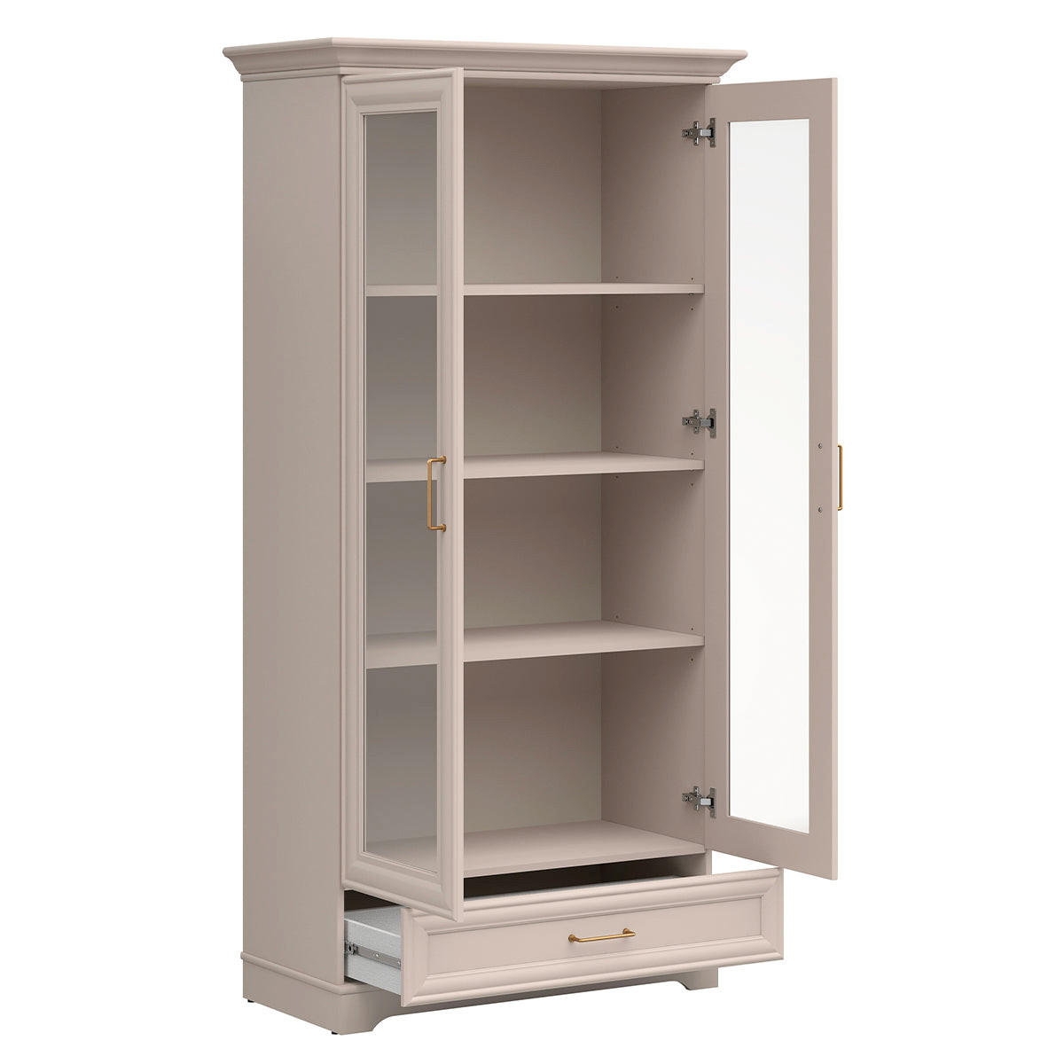 GESCHIRRSCHRANK Perle Kaschmir - Beige, Holzwerkstoff (99.5/197/47cm) - Petits-meubles