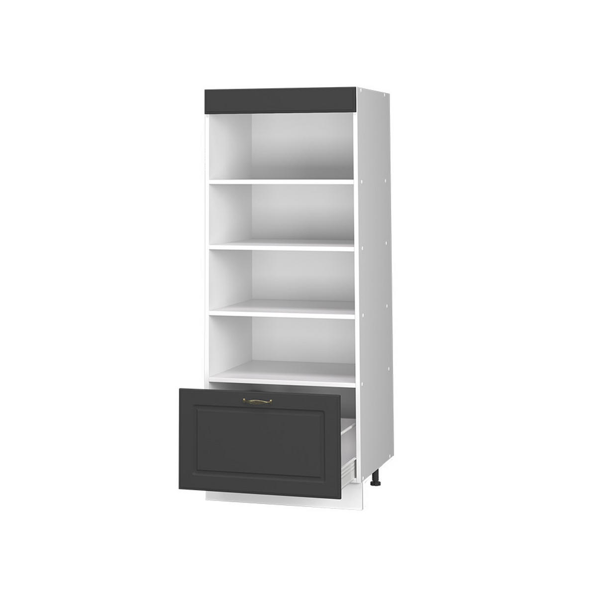 KUCHYŇSKÝ REGÁL Fame-Line, Anthrazit-Gold Landhaus/Bílá, 60 cm - bílá/antracitová, kompozitní dřevo (60/153.6/58.1cm) - Vicco